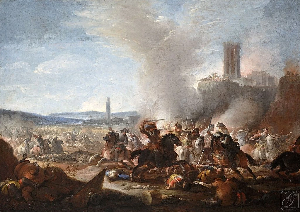 Battaglia con uno scontro di cavalleria - attribuito